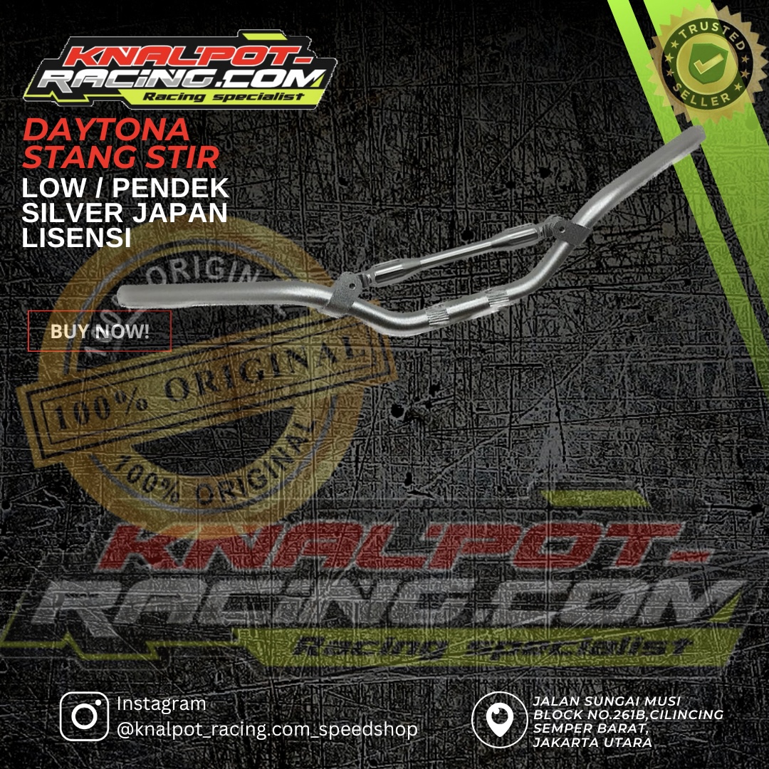 DAYTONA STANG STIR SILVER LOW / SHORT PENDEK SILVER JAPAN LISENSI